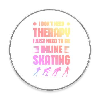 Skate Therapy - Round  fridge magnet - white - Front
