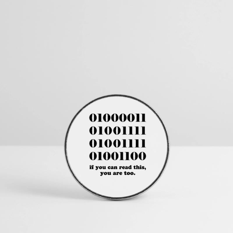 Computer binary code developers gift Round  fridge magnet