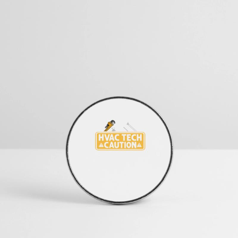HVAC Tech Caution Flying Tools Technician Installer Magnet rond