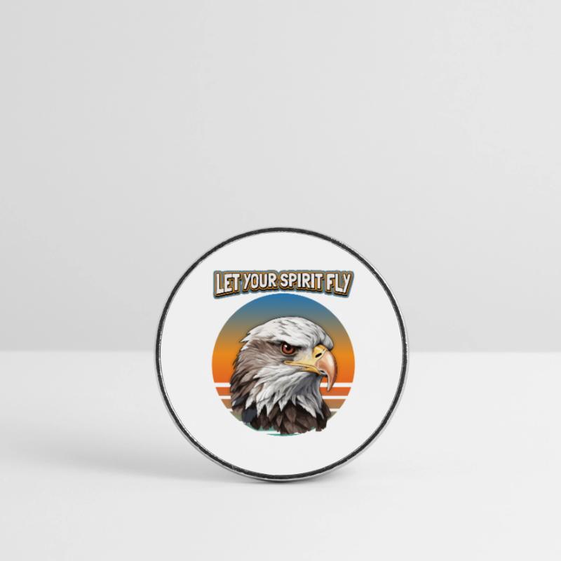Eagle Motif, Eagle Illustration, Saying Round  fridge magnet