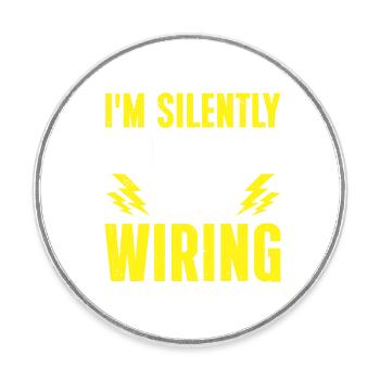 Electrician Gift - Round  fridge magnet - white - Front