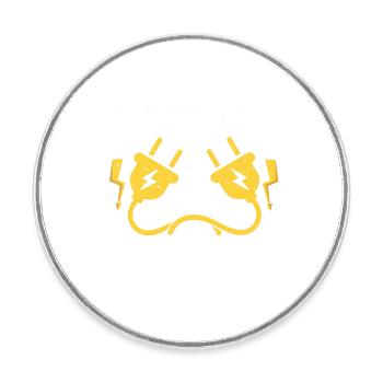 Electrician Gift - Round  fridge magnet - white - Front