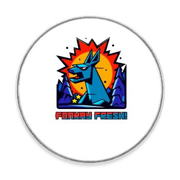 A fresh funky cartoon style woodland creature - Round  fridge magnet - white - Front