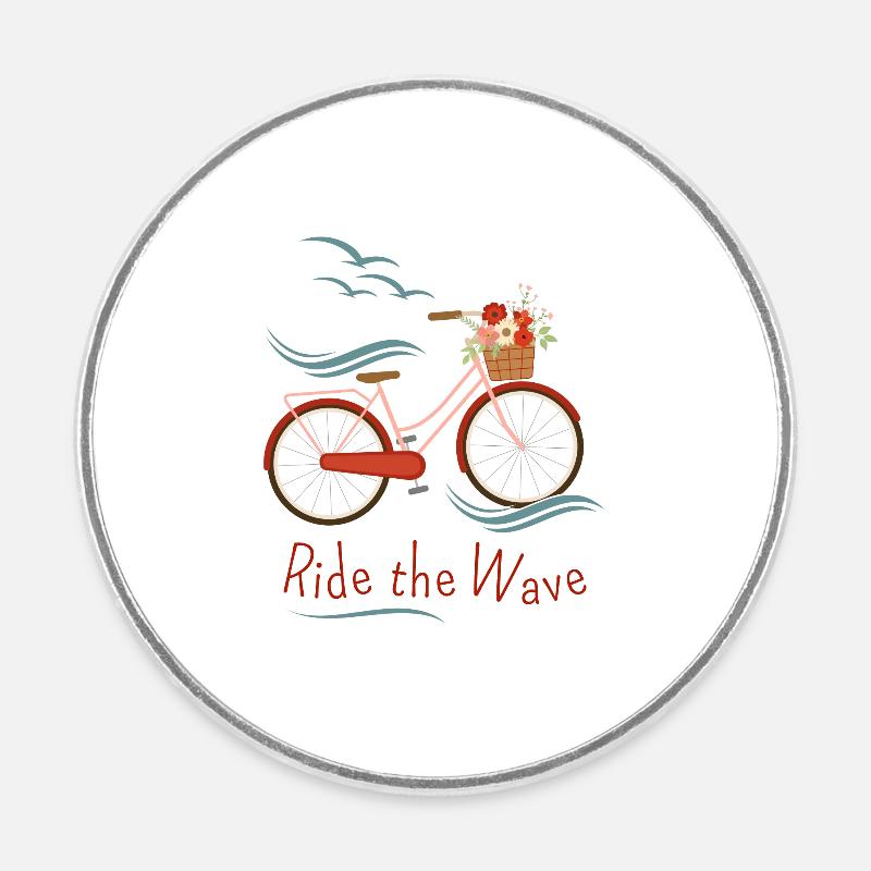 Ride the Wave - Magnet rond - blanc