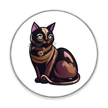 Luxurious Cat (Magical Animals Collection) - Round  fridge magnet - white - Front