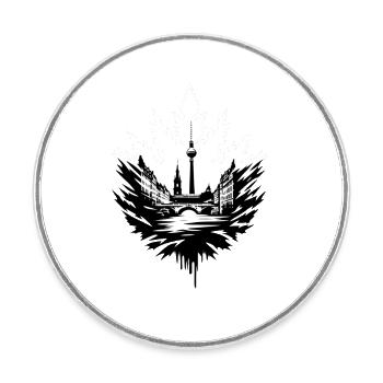 Your city Berlin - Round  fridge magnet - white - Front