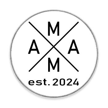 Maman est. 2024 - Magnet rond - blanc - Devant
