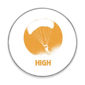 I Like To Get High Parachute Skydiver - Round  fridge magnet - white - Front