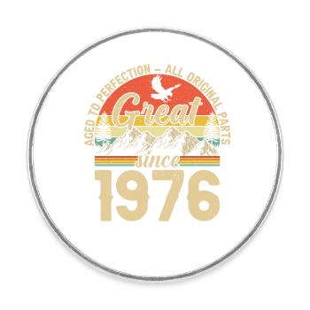 1976 - A legendary year - Round  fridge magnet - white - Front