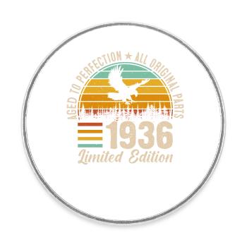 1936: Timeless Vintage Gift - Round  fridge magnet - white - Front