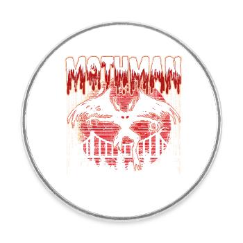 Mothman - Runder Kühlschrankmagnet - Weiß - Vorne