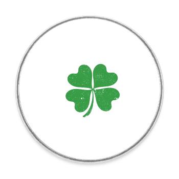 0% Trèfle irlandais Drôle de la Saint-Patrick - Magnet rond - blanc - Devant