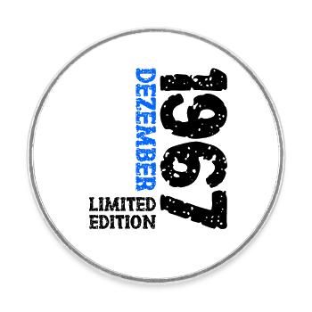 1967 December Limited Edition 56th Birthday Decoration - Round  fridge magnet - white - Front