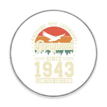 1943: Timelessly Legendary - Round  fridge magnet - white - Front