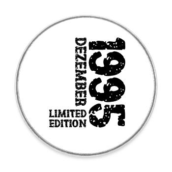1995 Dezember Limited Edition 28. Geburtstag Deko - Runder Kühlschrankmagnet - Weiß - Vorne