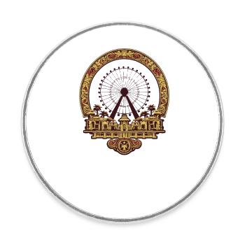 Amusement Park Fair, Fairground, Folk Festival - Round  fridge magnet - white - Front