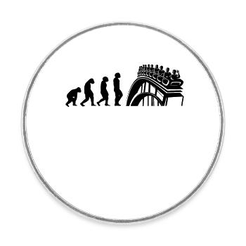 Amusement Park, Fair, Fairground, Funfair - Round  fridge magnet - white - Front