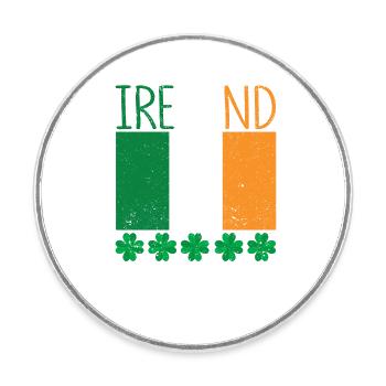 Patriotic Irish Flag Ireland Shamrock - Round  fridge magnet - white - Front