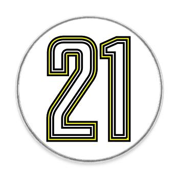 21 - Round  fridge magnet - white - Front