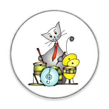 Katze - Runder Kühlschrankmagnet - Weiß - Vorne