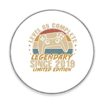 Level 5 Complete Legendary since 2019 - Round  fridge magnet - white - Front