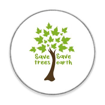 Sauver les arbres, sauver la terre - Magnet rond - blanc - Devant