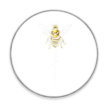 Bee Happy - Runder Kühlschrankmagnet - Weiß - Vorne