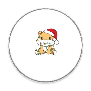 Hamsters Noël Animaux d’hiver Hamsters - Magnet rond - blanc - Devant