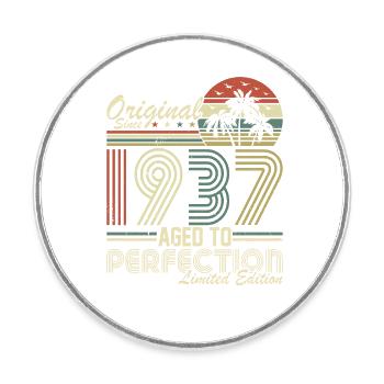 87. Geburtstag Vintage Retro 1937 - Magnet rond - blanc - Devant