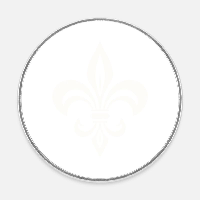 French lily Ornament - Round  fridge magnet - white