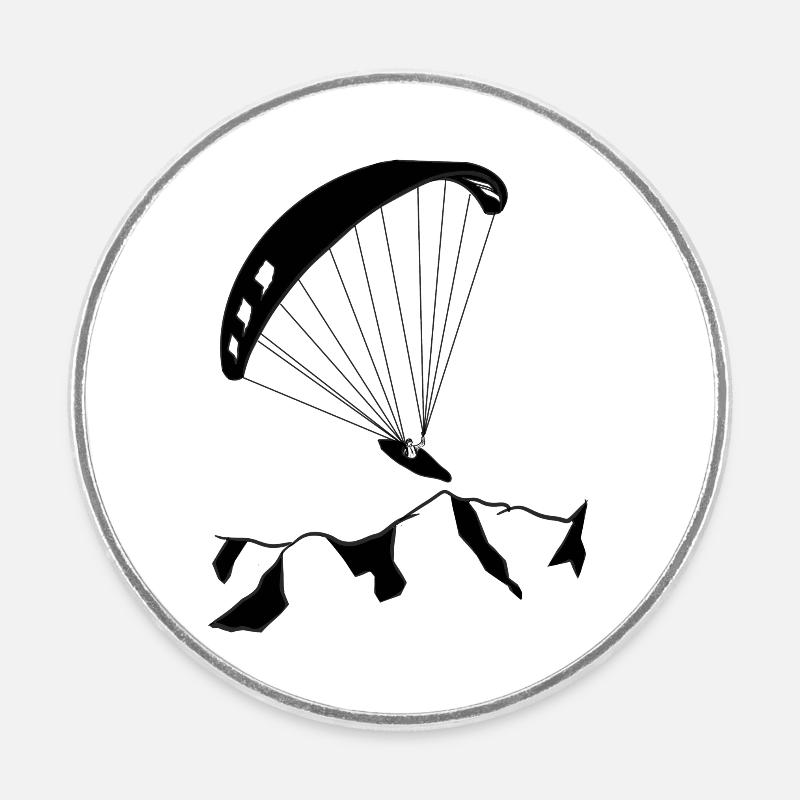 Parapente - Magnet rond - blanc