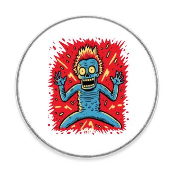 Surprenant Cartoon Pop Guy - Magnet rond - blanc - Devant