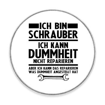 Ich bin schrauber - Runder Kühlschrankmagnet - Weiß - Vorne