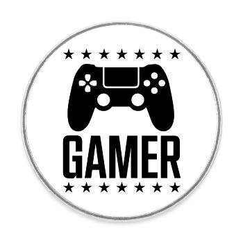 gamer spiel controller - Runder Kühlschrankmagnet - Weiß - Vorne
