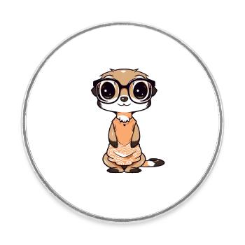 Nerdmännchen Junge Jungen Erdmännchen Nerdy Nerd - Runder Kühlschrankmagnet - Weiß - Vorne