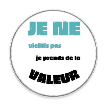 Men's, Women's, Humorous, Humorous T-Shirt Gift - Round  fridge magnet - white - Front