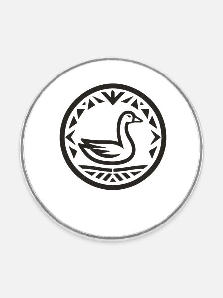 Gans Indianer-Tierkreis - Runder Kühlschrankmagnet - Weiß
