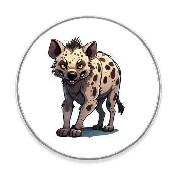 Hyäne / Afrika / Safrai / Zoo / Wildis / Tier - Runder Kühlschrankmagnet - Weiß - Vorne