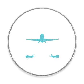 Citation du pilote Flight Lover Aircraft Aviation - Magnet rond - blanc - Devant
