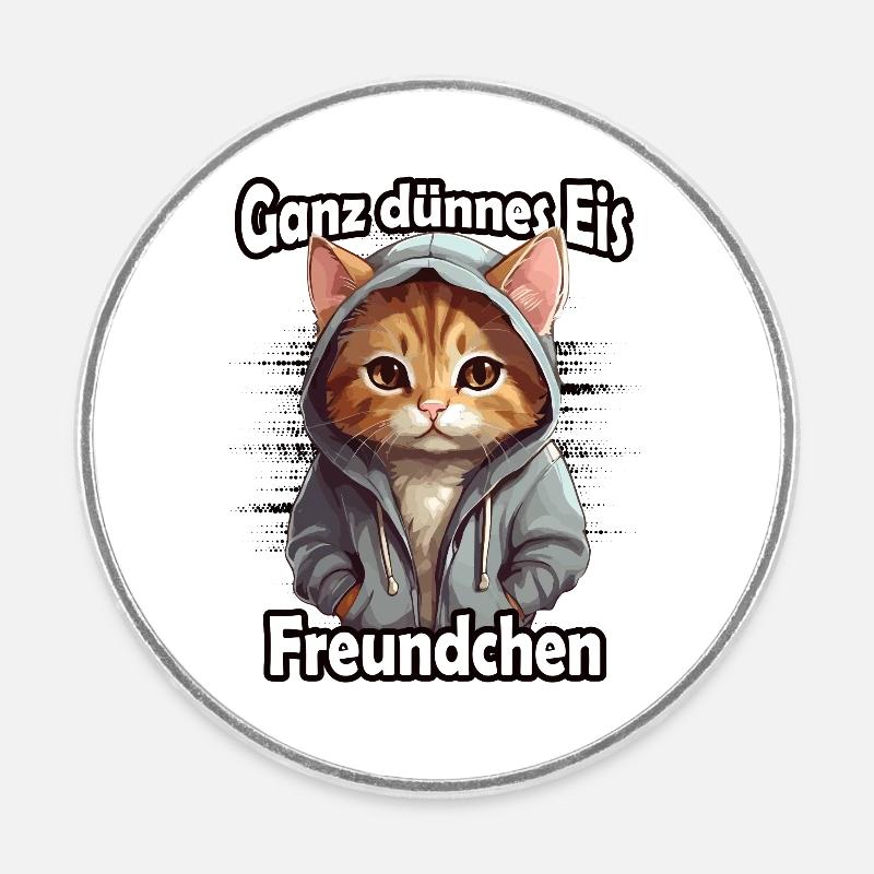 Ganz dünnes Eis Freundchen - Runder Kühlschrankmagnet - Weiß