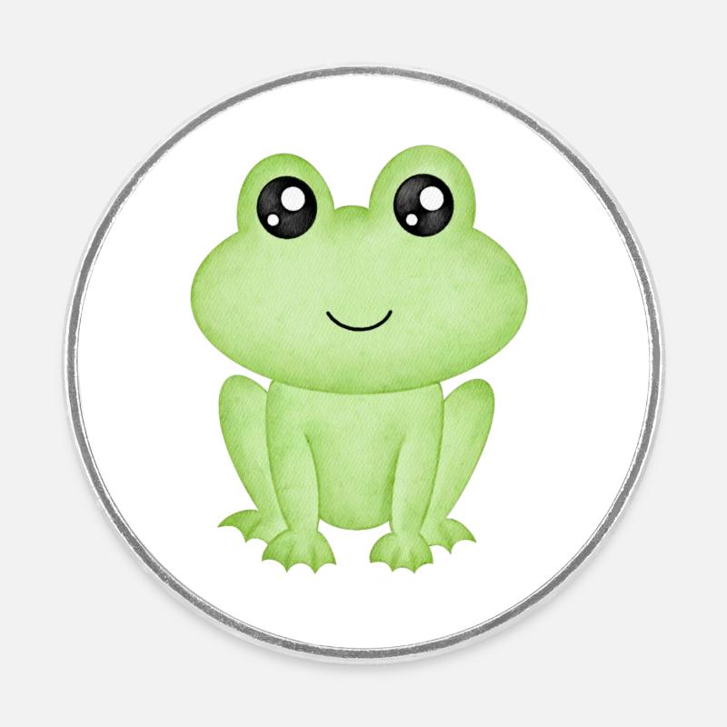 Frog - Round  fridge magnet - white