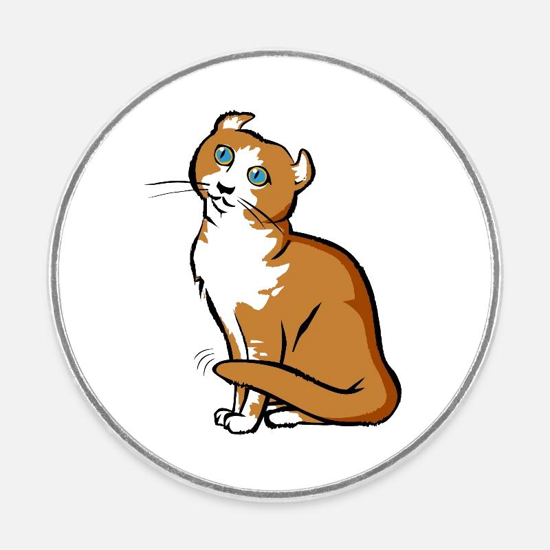 Cat | Cat | graphic is modificated - Round fridge magnet - white