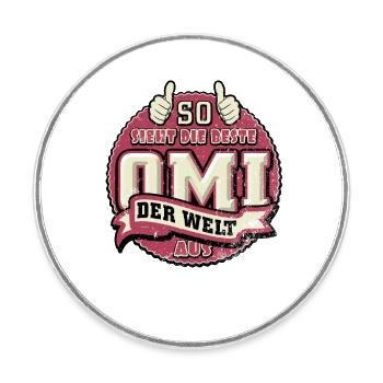 So sieht die beste Omi der Welt aus - Runder Kühlschrankmagnet - Weiß - Vorne