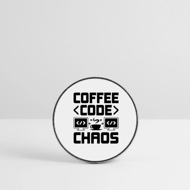 Café Codage Programmeur Codeur Développeur Nerd Coff Magnet rond