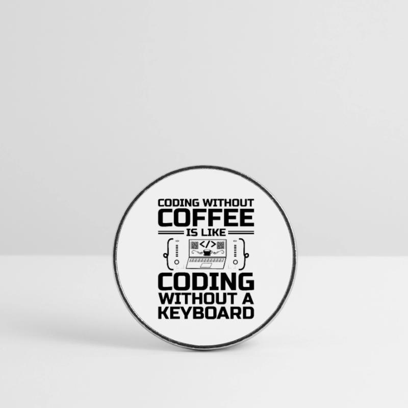 Café Codage Programmeur Codeur Développeur Nerd Coff Magnet rond