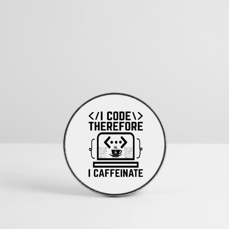 Café Codage Programmeur Codeur Développeur Nerd Coff Magnet rond