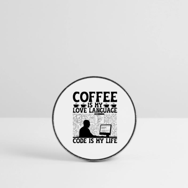 Kaffee-Codierung Programmierer Programmierer Entwickler Nerd Coff Runder Kühlschrankmagnet