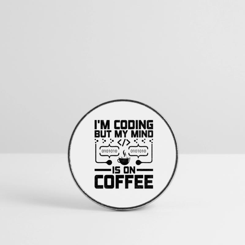 Café Codage Programmeur Codeur Développeur Nerd Coff Magnet rond