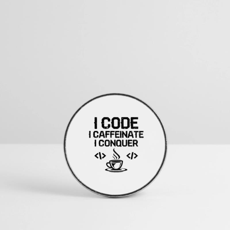 Café Codage Programmeur Codeur Développeur Nerd Coff Magnet rond