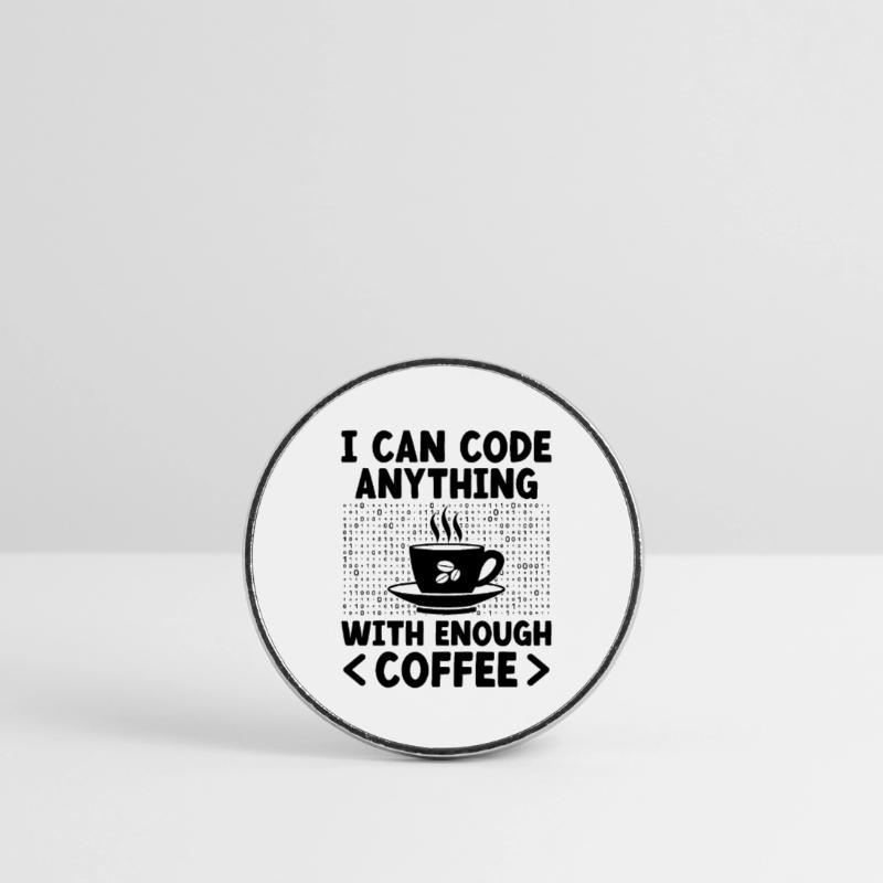 Café Codage Programmeur Codeur Développeur Nerd Coff Magnet rond